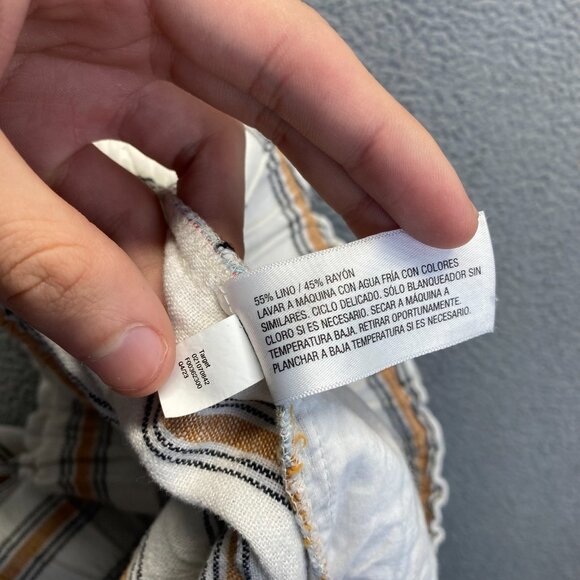 Ava & VIV Linen Blend Striped Pull On Pants Womens Size 1X Wide Leg,Pockets - Picture 7 of 11